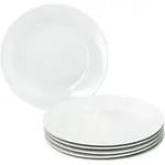 6er Set TOMMY Speiseteller 24cm wei&szlig; Porzellan