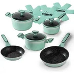STONELINE&reg; Mint Kochgeschirr-Set 11-teilig mit Deckeln, beschichtete T&ouml;pfe &