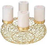 EDZARD Adventskranz Milano (&oslash; 34 cm), goldfarben, gl&auml;nzend, Edelstahl