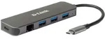 D-Link DUB-2334 D-Link DUB-2334 USB-C nach 1000MBit Adapter mit USB-Hub retail