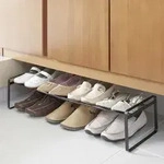 Yamazaki Schuhregal mit 1 Ablage schwarz ausziehbar platzsparend schmal Metall