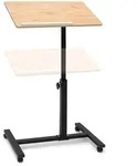 Relaxdays Laptoptisch h&ouml;henverstellbar, Laptopst&auml;nder Holz, mit Rollen, drehbar,