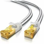 Primewire Flachbandpatchkabel CAT 7 mit Baumwollummantelung - Gigabit Ethernet LAN