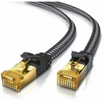 Primewire Flachbandpatchkabel CAT 7 mit Baumwollummantelung - Gigabit Ethernet LAN