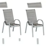 Merxx Amaro Stapelsessel Set 2tlg., 2 Stapelsessel, Aluminium/Textil,