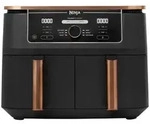 Ninja AF400EUDBCP Foodi Dual Hei&szlig;luftfritteuse kupfer, 2470 Watt Leistung
