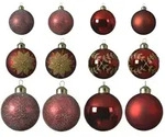 MARELIDA Christbaumkugel Weihnachtskugel Glas 3 Gr&ouml;&szlig;en gl&auml;nzend matt glitzernd rot
