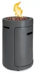 Blumfeldt Crete Gas-Feuerstelle 13 kW Fl&uuml;ssiggas Edelstahl Dunkelgrauer Stein