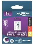 Ansmann 1315-0005 Li-Ion Akku 9V E-Block Typ 400 (Min. 340 Mah) Pack 1