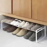 Yamazaki Schuhregal mit 1 Ablage wei&szlig; ausziehbar platzsparend schmal Metall