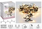 EDM MULTIFUNKTIONS-BATTERIEBETRIEBENE GIRLANDE 96 LEDS SCHWARZES KABEL WARMWEISSES