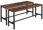 tectake 2 Sitzb&auml;nke Fairfield Industrial Holz Dunkel, Rustikal