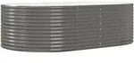 vidaXL Hochbeet Grau 212x140x68 cm Verzinkter Stahl