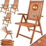 Casaria 4er Set Gartenstuhl Vanamo Klappstuhl 5-Fach Verstellbar FSC&reg;-zertifiziertes