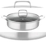 GSW Servierpfanne mit Glasdeckel 28 x 7 cm Inoxxa Black Gastro Traditionell,...