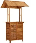 vidaXL Outdoor-Bartisch mit Dach 113x106x217 cm Akazie Massivholz