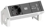 BACHMANN DESK2 1xCEE7/3 USB Charger, Strom 0,2m GST18 RAL9010