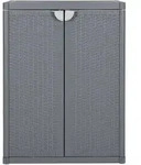 vidaXL Gartenschrank Grau 65x45x88 cm PP Rattan-Optik