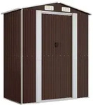 vidaXL Ger&auml;teschuppen Dunkelbraun 192x108x223 cm Verzinkter Stahl