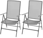 vidaXL Stapelbare Gartenst&uuml;hle 2 Stk. Stahl Grau