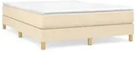 vidaXL Boxspringbettgestell Creme 140x200 cm Stoff