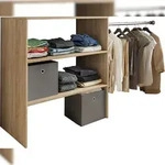 VCM Dacho1 Kleiderschrank Regal mit 1x Kleiderstange 3 Ablagen Eiche dekor.