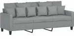 vidaXL 3-Sitzer-Sofa Hellgrau 180 cm Stoff