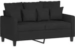 vidaXL 2-Sitzer-Sofa Schwarz 120 cm Stoff