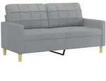 vidaXL 2-Sitzer-Sofa Hellgrau 140 cm Stoff