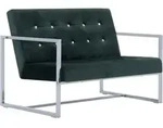 vidaXL 2-Sitzer-Sofa mit Armlehnen Dunkelgr&uuml;n Chrom und Samt