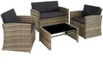 tectake Rattan Lounge Jesolo Natur/Dunkelgrau