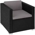 tectake Rattansessel Lignano Schwarz