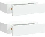 vidaXL Wandregale mit Schubladen 2 Stk. Wei&szlig; 40x23,5x10 cm MDF