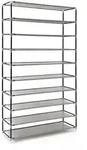 Relaxdays Schuhschrank VALENTIN, HxBxT:161x88x30cm, Stoffbezug, 10 Ablagen,