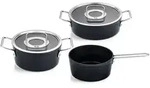 Fissler - Adamant - 3-teiliges Set (Topf mit Glasdeckel 20 cm, Stielkasserolle mit