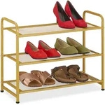 Relaxdays Schuhregal, 6 Paar Schuhe, HxBxT: 48x60x25 cm, Metall Schuhablage, schmal,