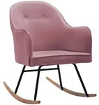 vidaXL Schaukelstuhl Rosa Samt
