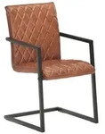 vidaXL Freischwinger-Esszimmerst&uuml;hle, 4er-Set, Modell Wermonel aus braunem Echtleder