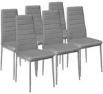 tectake Esszimmerst&uuml;hle Kunstleder - 6er Set grau