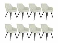 tectake 8er Set Stuhl Marilyn gepolstert, in Leinenoptik 58 x 62 x 82 cm