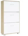 Casaria Schuhschrank Schuhregal 3 Kipper Eiche-wei&szlig;