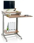 Computertisch / Schreibtisch WORKSTATION grau / buche hjh OFFICE