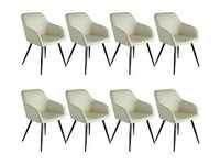 tectake 8er Set Stuhl Marilyn gepolstert mit Stoffbezug 58 x 62 x 82 cm