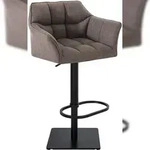 CLP Barhocker Damaso Stoffbezug grau/schwarz