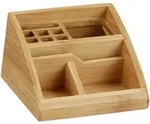 Relaxdays Schreibtisch Organizer Bambus, Stiftehalter Holz, Stiftebox Schreibtisch,