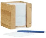 Relaxdays Zettelbox Bambus, Zettelkasten Holz, Notizzettel Halter, 900 Blatt, H x B x