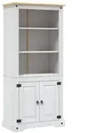 vidaXL Buffetschrank Mexiko-Stil Kiefernholz Wei&szlig; 80x40x170 cm