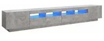 vidaXL TV-Schrank mit LED-Leuchten Betongrau 260x35x40 cm