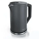 Arendo Wasserkocher 1,5 l 2200 W, Edelstahl, Doppelwand, Temperaturwahl 40 -...