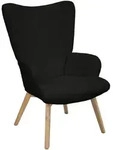 SVITA OLAV Sessel Ohrensessel Relaxsessel Armlehne hoher R&uuml;cken modern Schwarz